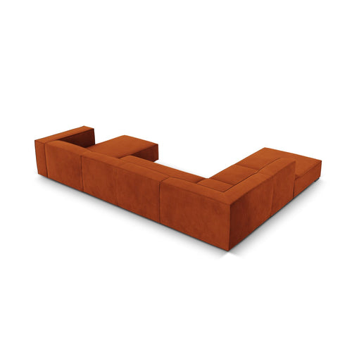 Cosmopolitan Design - Panoramische hoekbank links Turin 6-zits, structurele stof terracotta - 270x365x68cm