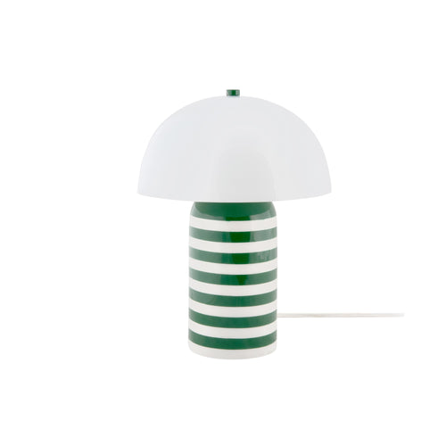 Leitmotiv tafellamp Rayado Retro - groen - 23x23x30cm - Paddenstoellamp