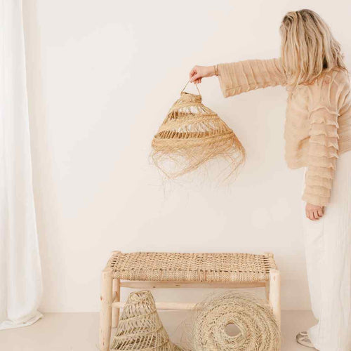 NOA MAY Hanglamp Suri - natural - zeegras - Ø 40 x h 30 cm