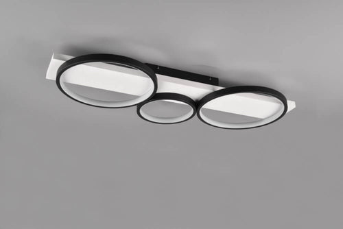 Trio Leuchten plafondlamp Medera - 3 lichts - 80  x 8   cm - zwart wit - vtwonen shop