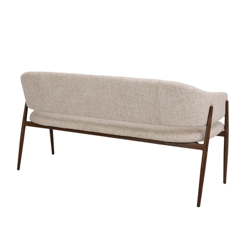DÉJA Living Eetkamerbank Dénia - Beige/Walnoot - 180cm
