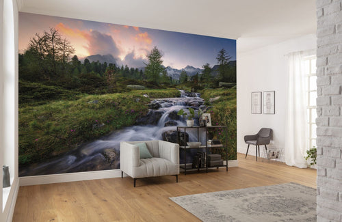 Sanders & Sanders fotobehang landschap groen en blauw - 450 x 280 cm - 612678