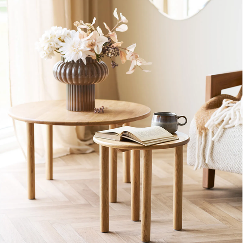 Artichok Joëlle Eikenhouten Salontafel Naturel - Ø 70 x 40 cm - vtwonen shop