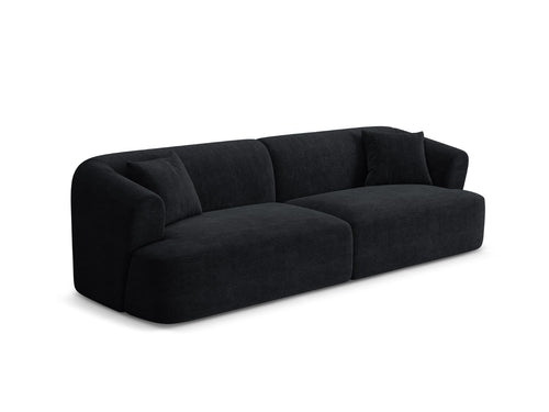 Cosmopolitan Design Modulaire bank Campi 4-zits, ribfluwelen zwart - 90x255x70cm