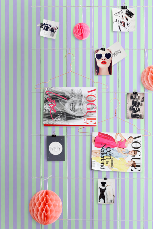 ESTAhome behang strepen paars en groen - 50 x 900 cm - 131568 - vtwonen shop