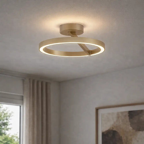 Artdelight plafondlamp Oregon - 1 lichts - 33  x 14.1   cm - champagne