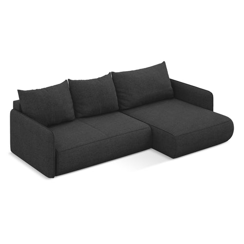 LaMiaSofa hoekbank rechts Palermo - chenille stof - antraciet - 240x148x86