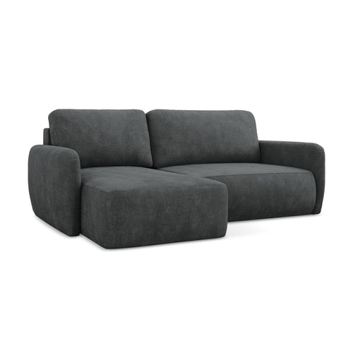 LaMiaSofa hoekbank links Corle - chenille stof - donkergrijs - 207x148x86