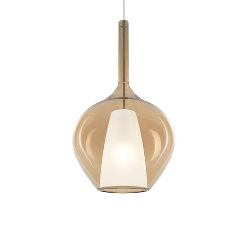 Ideal Lux KALIQUE 28 cm koepelvormige hanglamp voor plafond, amberkleurig, 1x E27 fitting