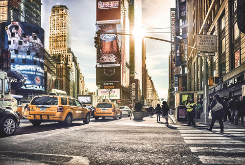 Sanders & Sanders fotobehang times square beige, grijs en geel - 368 x 248 cm - 612312