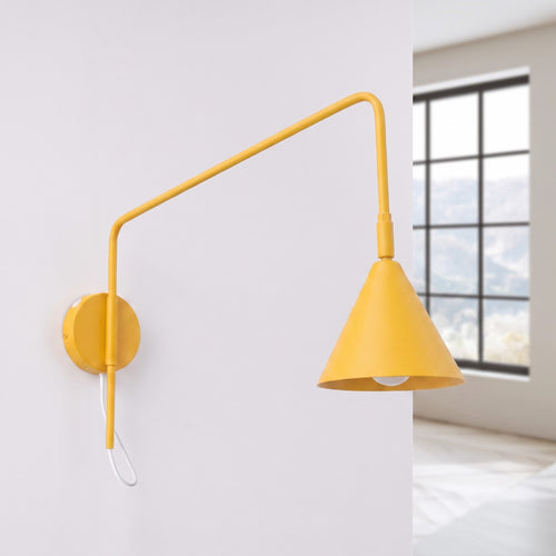 Sollux Lighting Wandlamp NOX 1 geel met schakelaar - 14x61x30cm