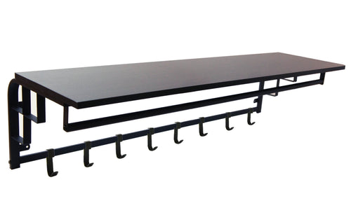 Furnilux Kapstok 110x30x27 cm - XXXL Wand kapstok De Luxe -FAMILIE Kapstok - Hoedenplank met 8 Haken - Industrieel Zwart - vtwonen shop