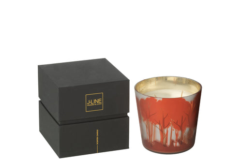 J-Line geurkaars Noa Bos - rood/goud - small - 50U - vtwonen shop