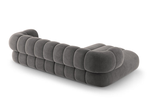 Cosmopolitan Design linker hoekbank Koge 5-zits, flueel grijs - 165x270x70cm