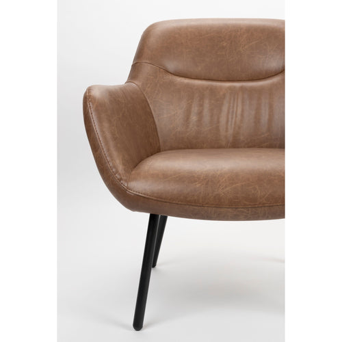 Housecraft Living Dude Loungestoel/ Fauteuil Vintage Kunstleer Bruin - vtwonen shop