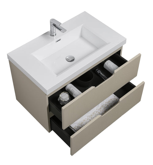 Badplaats Badkamermeubel Set Thermis 80 cm – Beige – Badmeubel met Wastafel