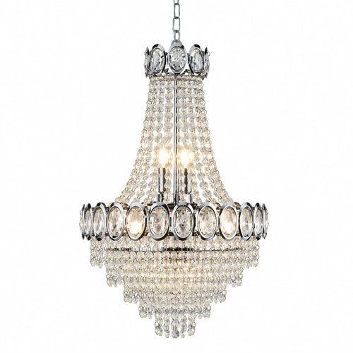 Searchlight hanglamp Louis - 6 lichts - 40  x 128   cm - chroom