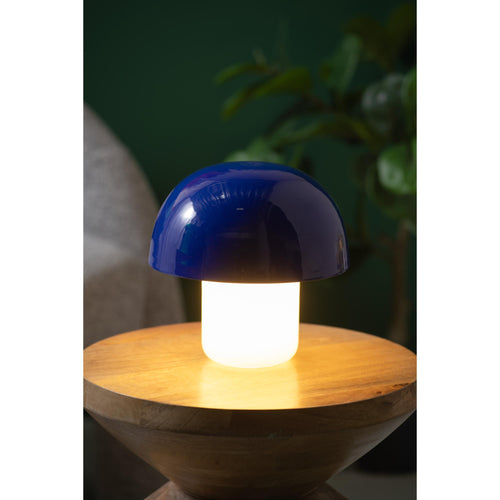Leitmotiv tafellamp Nuevo Mini Mushroom - blauw - 20x20x20cm - Paddenstoellamp