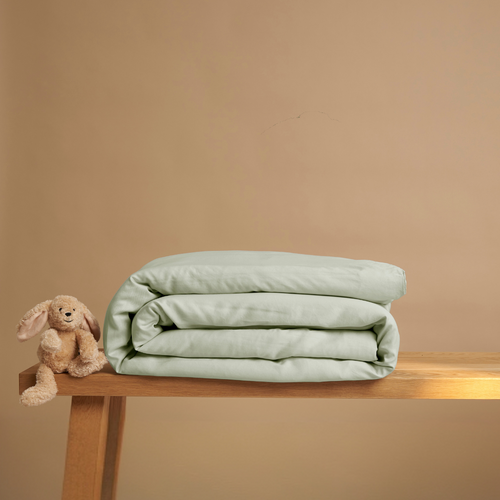 Coco & Cici - Kids - TENCEL Sateen Dekbedovertrek Grijs groen - 100x135 (zonder kussensloop)