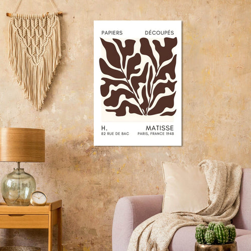 Artfulprints  Matisse – Seabed shapes brown   poster 70x100 cm - vtwonen shop