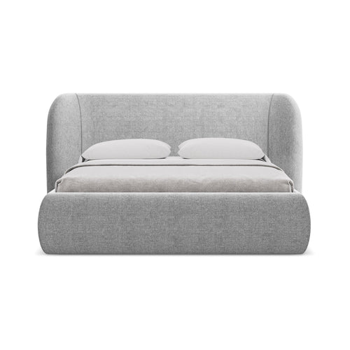 LaMiaSofa Bed met opbergruimte Trieste - chenille stof - lichtgrijs - 230x215x110