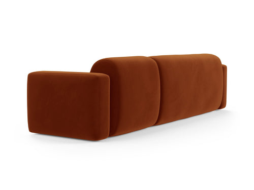 Cosmopolitan Design Modulaire hoekbank links Strino 3-zits, flueel terracotta - 136x308x78cm