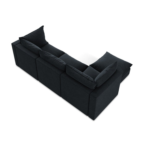 LaMiaSofa hoekbank links Ravenna - velours - koningsblauw - 255x165x77