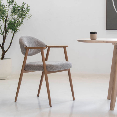 DÉJA Living Eetkamerstoel Karup - Taupe/Naturel - Set van 2 - vtwonen shop