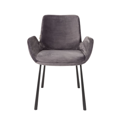 Zuiver Brit Eetkamerstoelen armleuning Donkergrijs - Set van 2 - vtwonen shop