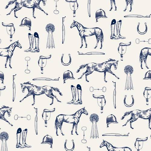 Joules Vliesbehang - Sketched Equestrian