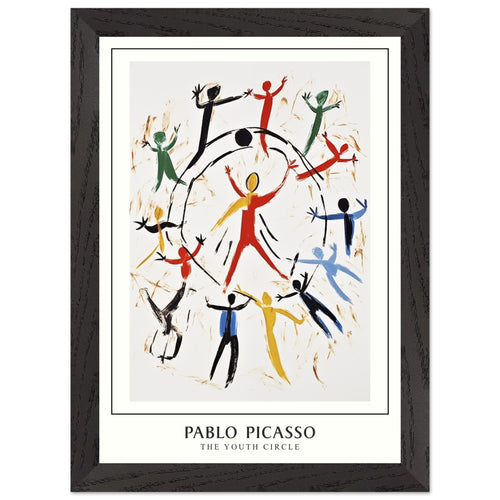 Artfulprints Poster met Lijst Pablo Picasso - The youth circle   - A4 21x29.7 cm - Meerkleurig