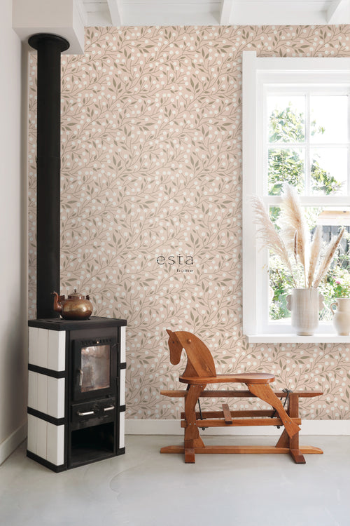 ESTAhome behang bloemmotief roze - 50 x 900 cm - 139590