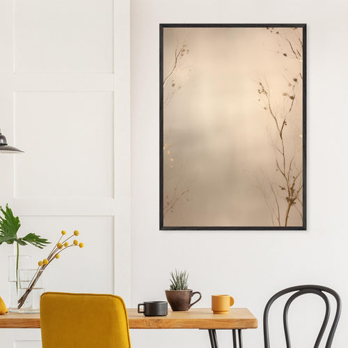 Artfulprints Poster met Lijst Abstract - Golden leafs   - 70x100 cm - Goud