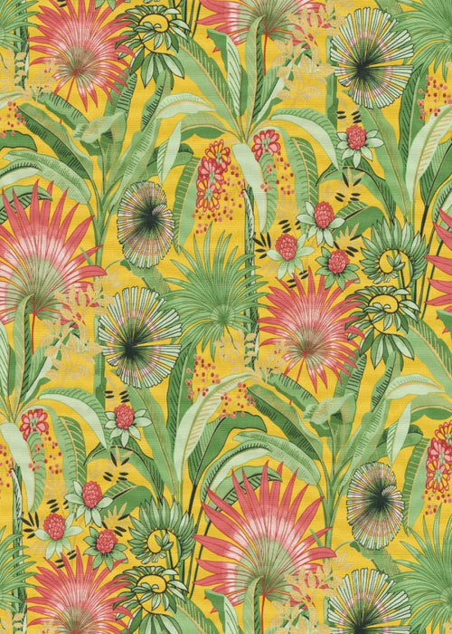 Erismann behang tropische bladeren geel en groen - 53 cm x 10.05 m - 661622 - vtwonen shop