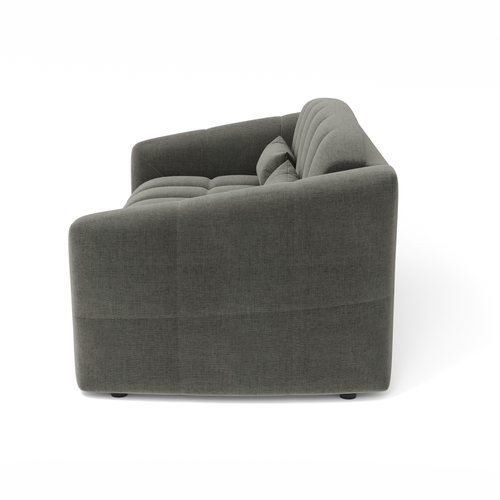 Sia Home - Dunlopillo-slaapbank 140 cm NORA - fluweel grafietgrijs 225cm