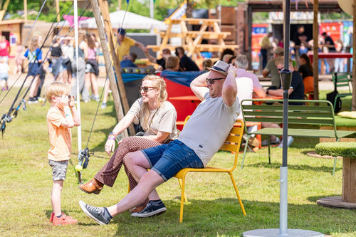 MaximaVida metalen tuinbank Max 120 cm okergeel - vtwonen shop