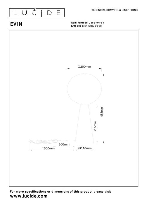 Lucide tafellamp EVIN - 1xE27 - Opaal - vtwonen shop