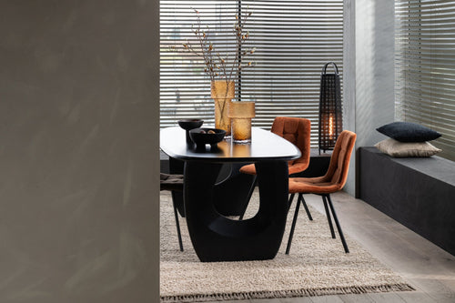 J-Line lamp Don - katoen/bamboe - zwart