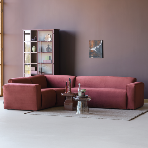 WOOOD 2-zits bank arm rechts Mojo Base - Velvet - Kast.bruin - 74x185x97