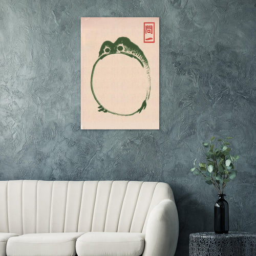 Artfulprints Poster Matsumoto Hoji - Frog III   - 30x40 cm - Donkergroen