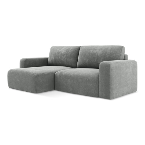 LaMiaSofa hoekbank links Ostia - chenille stof - grijs - 244x149x79