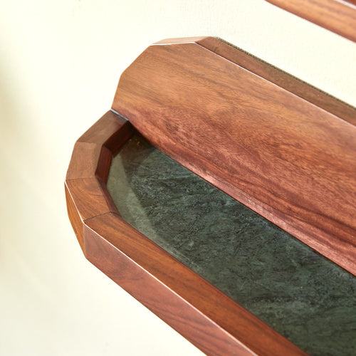 Tikamoon Badkamerplank in massief palissander en marmer 60 cm - Bruin