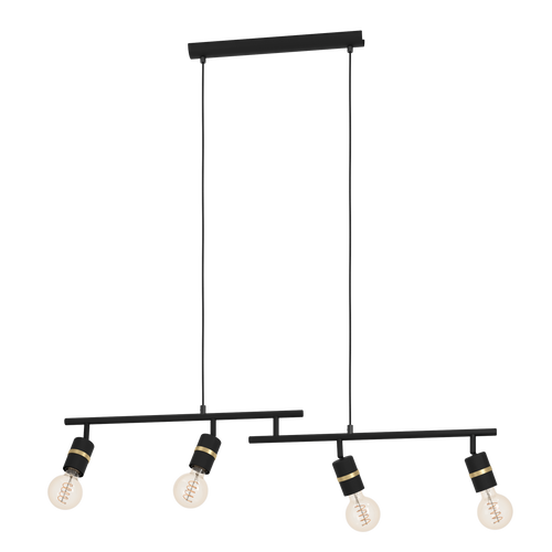 EGLO hanglamp Lurone - e27 - 100 cm - zwart/koper - vtwonen shop