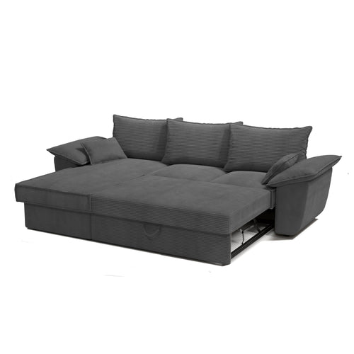 Sia Home - Hoekbank links SASHA - Corduroy - Antraciet grijs - 257cm - vtwonen shop