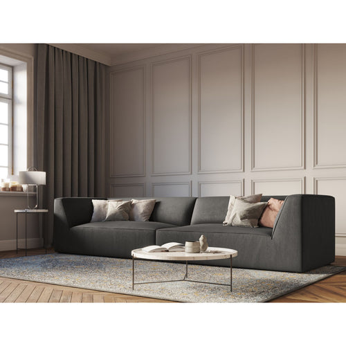 Cosmopolitan Design - Bank Siena 4-zits, ribfluwelen donkergrijs - 93x302x69cm