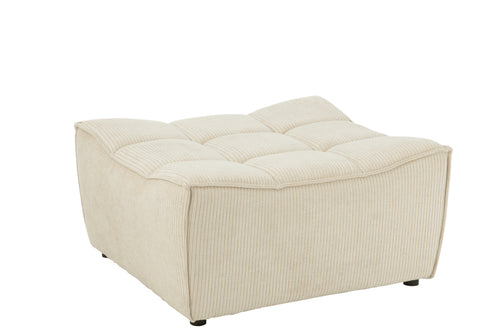 J-Line poef Grid - populierenhout/schuim - beige