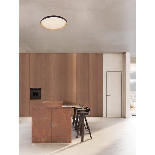 Nova Luce VOMOS Inbouw plafondlamp Sandy Black, Wood Triac dimbare LED 55W 4760lm 2700-3000-4000K CCT
