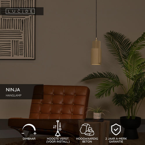 Lucide hanglamp NINJA - 1xE27 - Geel