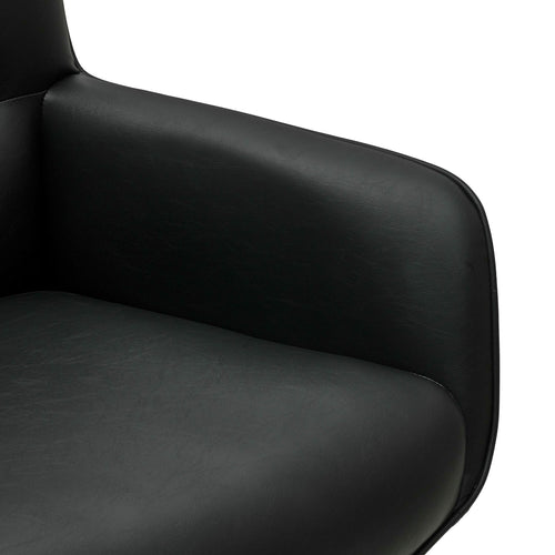 Furnhouse eetkamerstoelen armleuning Jessica - Zwart - Kunstleer - Set van 2