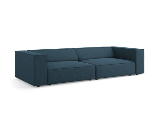 Cosmopolitan Design Bank Arendal 4-zits, chenille met ribbeleffect, marineblauw - 102x244x70cm